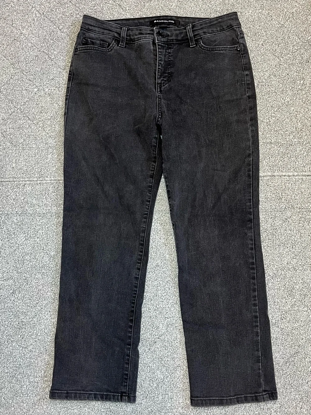Bandolino Mandie Denim Jeans Womens Size 12 Petite Small Black